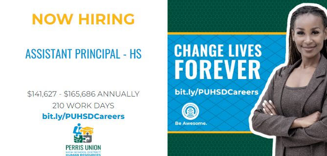 PUHSD_HR's tweet photo. Assistant Principal - High School @puhsd  | EDJOIN https://t.co/kCHsPXDCIT #EDJOIN https://t.co/m9qMpiGZSm