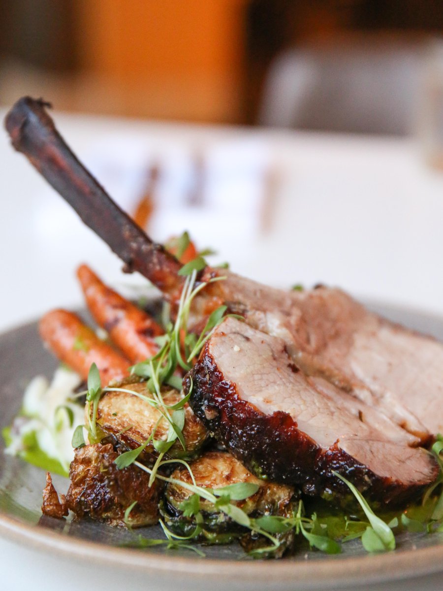 I never really made sense of the whole "you are what you eat" thing... until now. 🐷

Smoked Bone-In Pork Loin: bourbon-peach glazed, buttermilk mashed potato, market vegetables, charred lemon chimichurri.

Pig out solo or family-style every Sunday, 5pm – 10pm. #DineH2