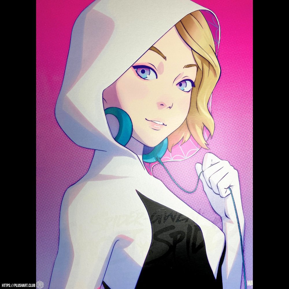 In honor of the Spider Verse release, We have an LE ghost title edition of Spider Gwen! This is IT! Last chance to grab it on the Plush Art Club’s site. Friday, June 2nd 12 PM PDT or get ghosted.🕷️ Art by @Kuvshinov_Ilya #ghostspider #spideysquad #SpiderManAcrossTheSpiderVerse