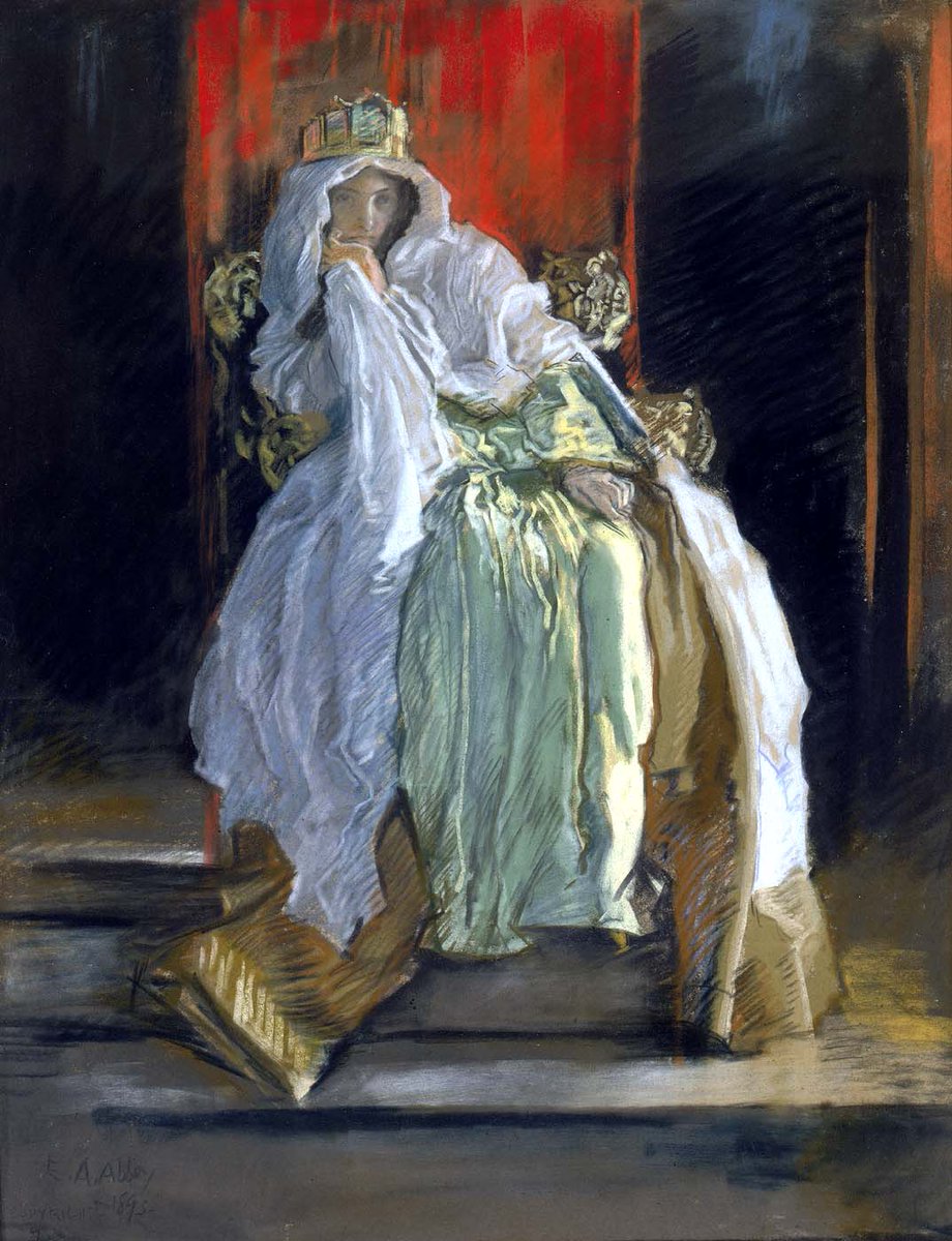 The Queen in 'Hamlet', by American painter Edwin Austin Abbey (1895). Smithsonian American Art Museum.