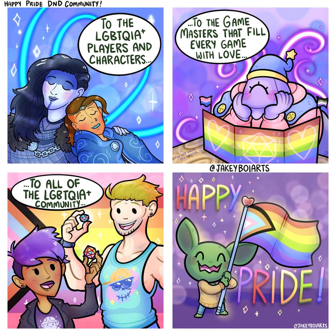 Happy Pride! You are always welcome at our table. 

Art by <a href="/JakeyBoiArts/">Jakey Boi ✨</a>