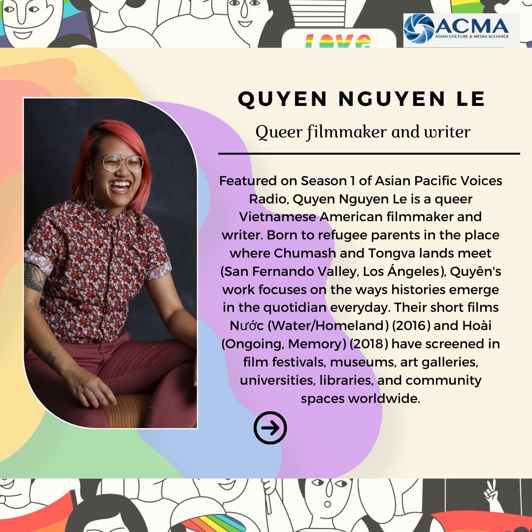 acmasocal's tweet photo. Happy Pride Month from ACMA🏳️🌈 Let's kick off the month highlighting a few individuals in our AANHPI LQBTQ+ Community! ✨
#pride #pridemonth #aapipride ##asianpride #pacificislanderpride #activism
#Queer #gayrights #equality #socialactivist https://t.co/7gTCqWJUXH
