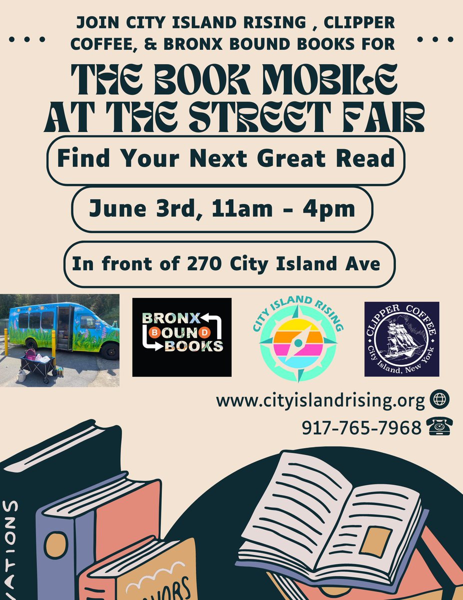 Drop by the City Island street fair this Saturday! We’ll be tabling with Bronx Bound Books and Clipper Coffee!!