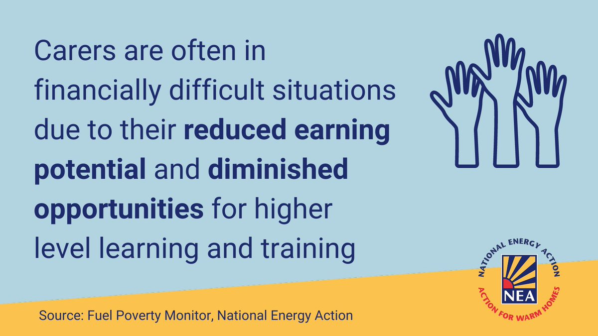 This week is #CarersWeek. Carers are disproportionately at risk of #FuelPoverty as their responsibilities mean they are often unable to earn extra money. Their households may be higher energy users.