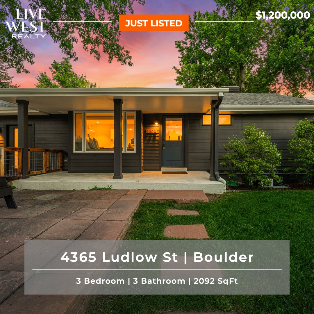 LiveWestRealty's tweet photo. π‘ J U S T L I S T E D π‘
4365 LUDLOW ST
- B O U L D E R , C O -
Listing Agent: Peter Sotiropoulos
Peter@livewestrealty.com
303-253-1567
.
.
.
.
#justlisted #boulder #BoulderCO #bouldercolorado #boulderrealestate #realestate #realtor #3Bed #3bed3bath #tablemesa #highend https://t.co/V7rc79eaS5