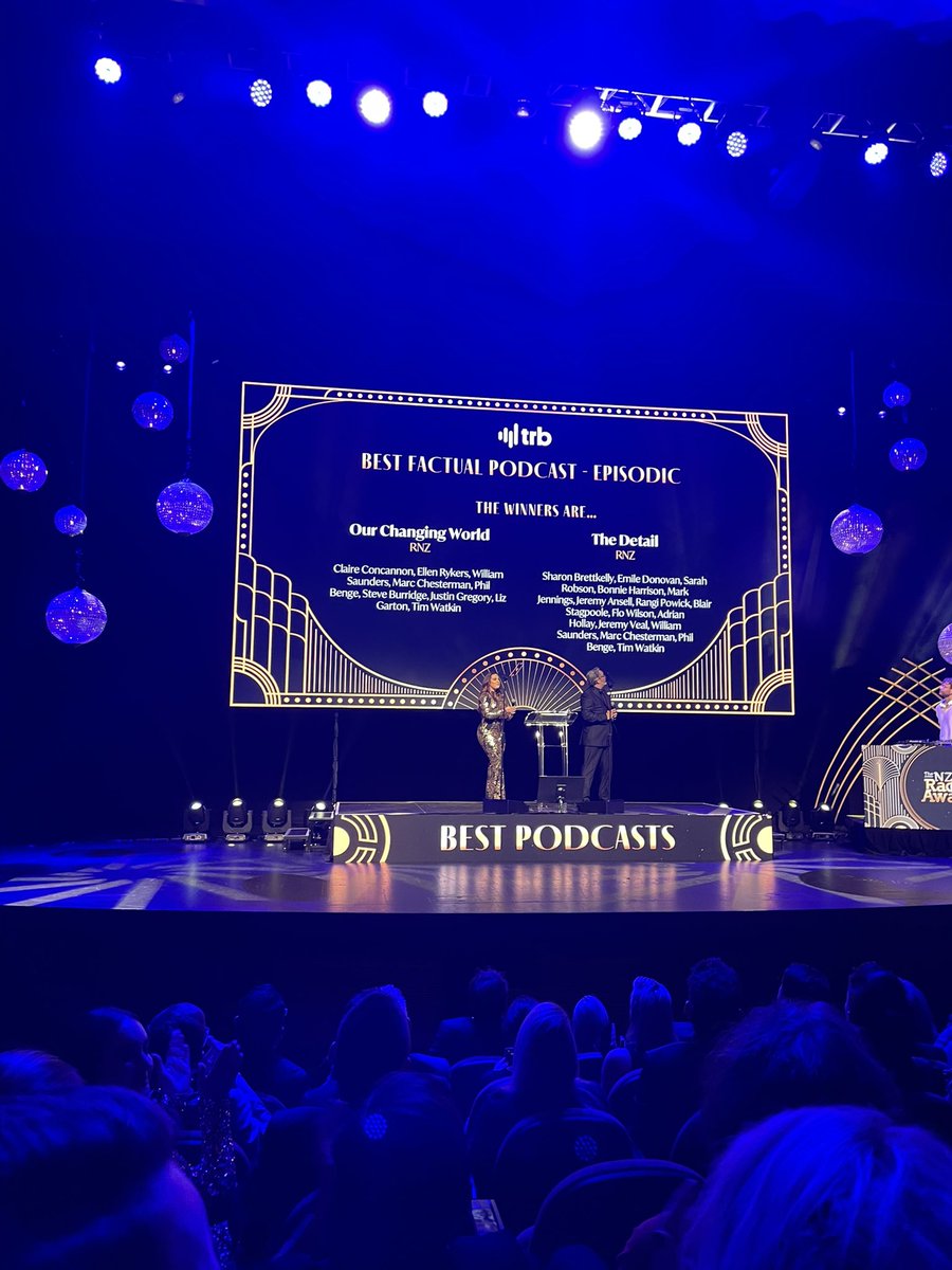 Another reason for The Detail team to celebrate! We were named joint winners of best factual podcast - episodic at the Radio Awards last night! Special shout out to our friends and fellow winners, <a href="/RNZScience/">Our Changing World</a> 🥳🥳🥳🏆🏆🏆