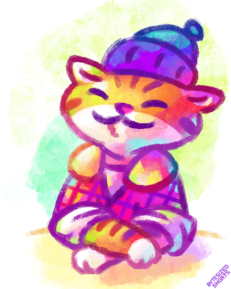 ByteSizedShorts's tweet image. Cat in Plaid - To be honest, I have no clue why I had the urge to draw a cat wearing plaid, but I did...

#Cute #Cat #rainbow