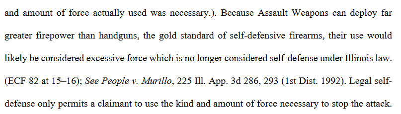 2009: Chicago argues that its handgun ban is constitutional in part because 'there is a wealth of authority that long guns are a better option than handguns when it comes to self-defense.'

2023: Cook County argues that handguns are 'the gold standard of self-defensive firearms'