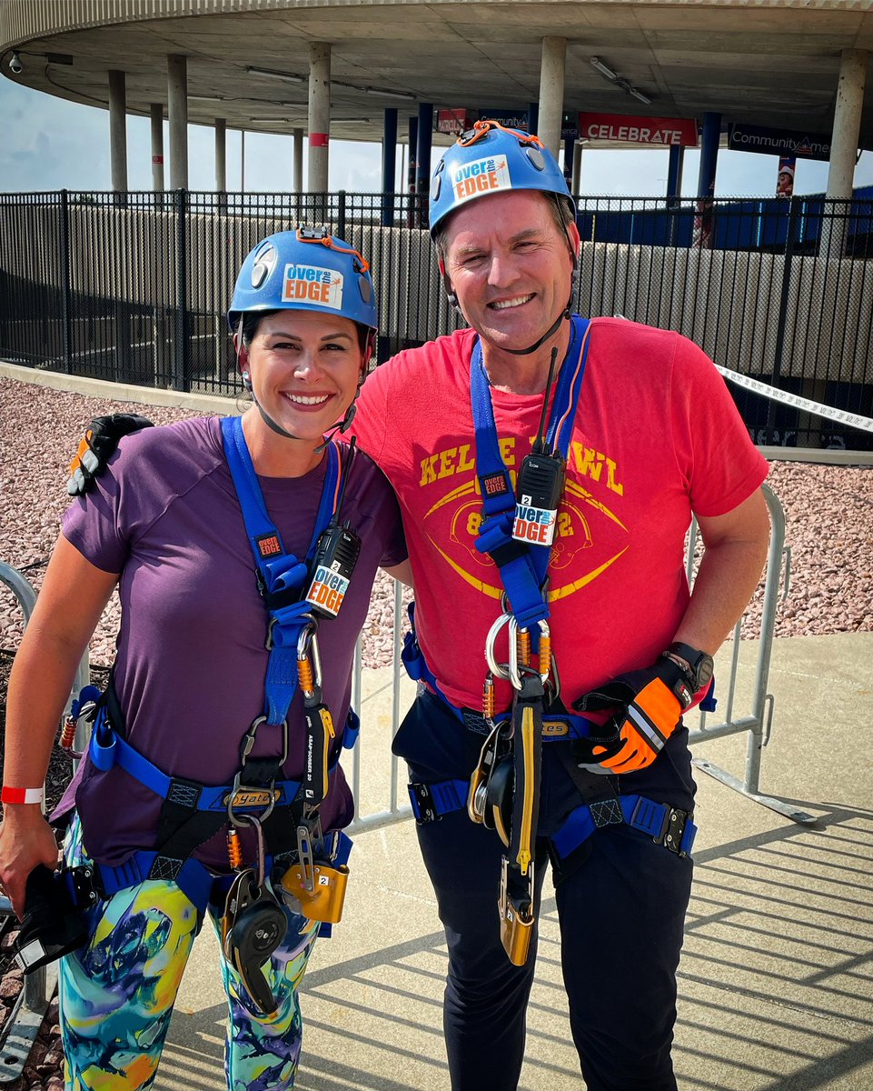 We did it! @PatMcGFox4KC  and I went “Over the Edge” and rappelled down the side of Arrowhead Stadium this afternoon to help support The Salvation Army! @fox4kc @overtheedge @salvationarmy