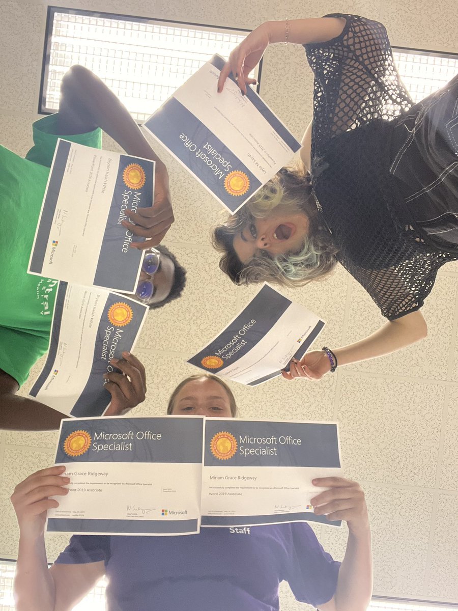 Congratulations to LRHS CTE students for passing their Microsoft Office Certification Exams today and receiving their Microsoft Office Word and PowerPoint Certifications!!!🎉👏