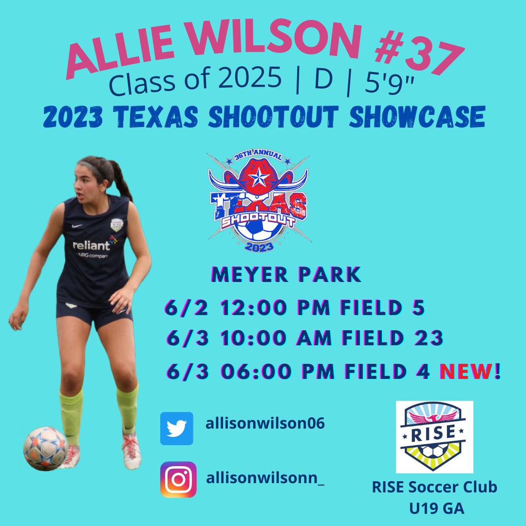 allisonwilson06's tweet photo. Updated Texas Shootout Schedule!! https://t.co/smhxYE3NPR