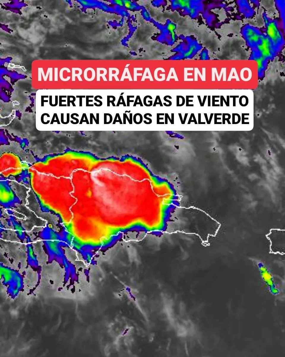 🔴ATENCIÓN🔴
Una microrráfaga o ventarrón se ha registrado esta tarde en Mao, provincia Valverde, dejando algunas casas y un politécnico sin techo por las intensas ráfagas de viento producidas por la cercanía de una nueva vaguada y los vientos calientes del Mar Caribe.

Sigue ⬇️