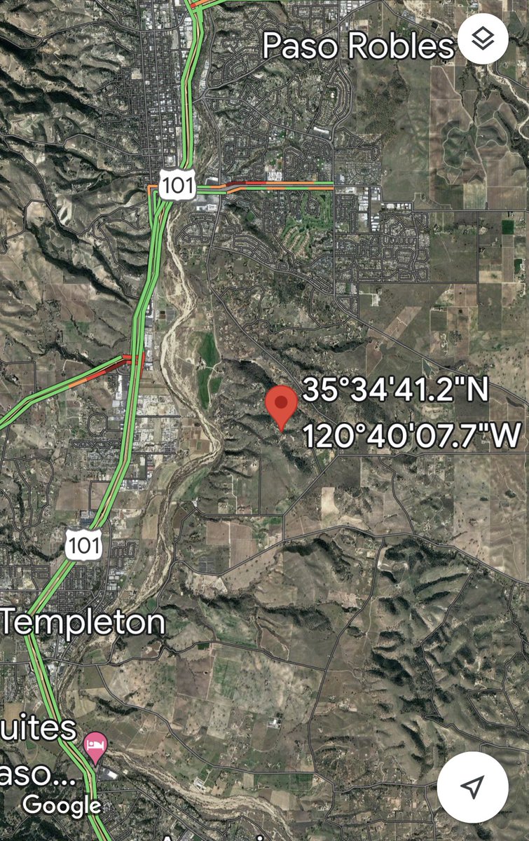 VEGETATION FIRE: Firefighters and #RockIC at scene of a vegetation fire near the 1800 block of Burnt Rock Way East of Templeton CA. Fire is roughly 2.5 acres. Forward progress of the fire has been stopped.Firefighters will be at scene for the next 2 hours.
