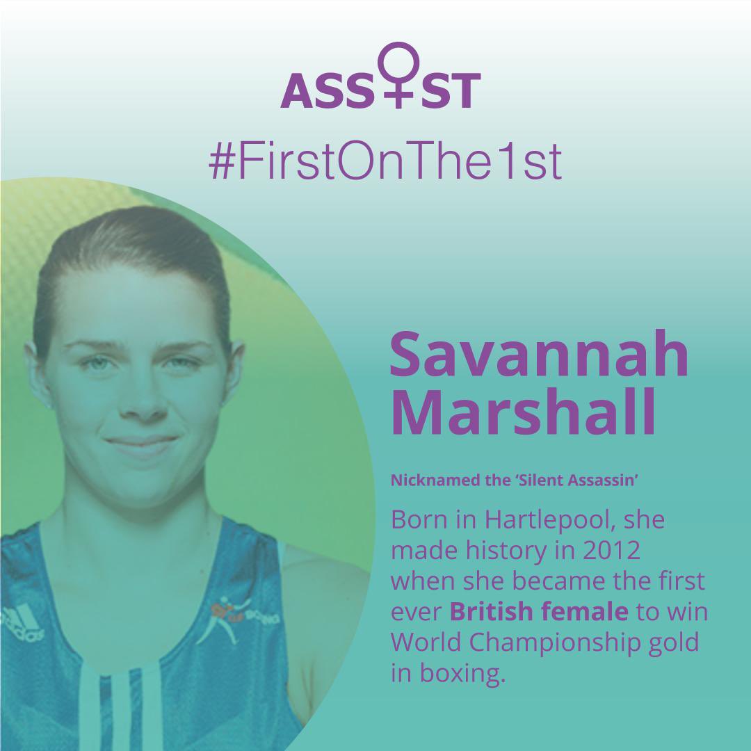 🥊This month’s #firstonthe1st is none other than Hartlepool’s very own @Savmarshall1 
💜Savannah made history in 2012 by becoming the first British female to clinch gold at the World Championships
What an #inspiration she is for women in the #teesvalley 👏🏻
