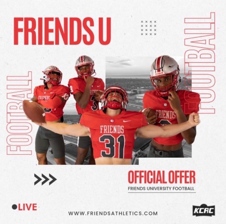 After a great talk with <a href="/CoachMurrayFU/">Mase</a>  I am blessed to announce that I have received my 1st offer from <a href="/FalconsFU/">Friends University Football</a> <a href="/AbernathyFB/">Abernathy Football & Recruiting</a> <a href="/CoachWhiteDB1/">Coach White</a> <a href="/806hsscmedia/">Jasone Pearson</a> <a href="/BenjaminGolan/">Ben Golan</a>