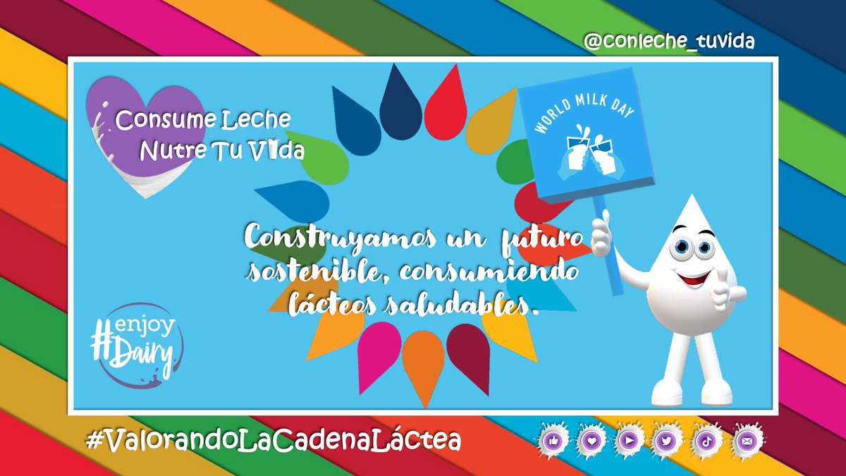 El #SectorLácteo está comprometido en fomentar la ingesta adecuada de alimentos lácteos ricos en nutrientes e investigaciones basadas en evidencia sobre cómo ayudan a poblaciones específicas, como niños, mujeres jóvenes y ancianos 🥛🧀🍦🍨😋
#DíaMundialDeLaLeche #WorldMilkDay