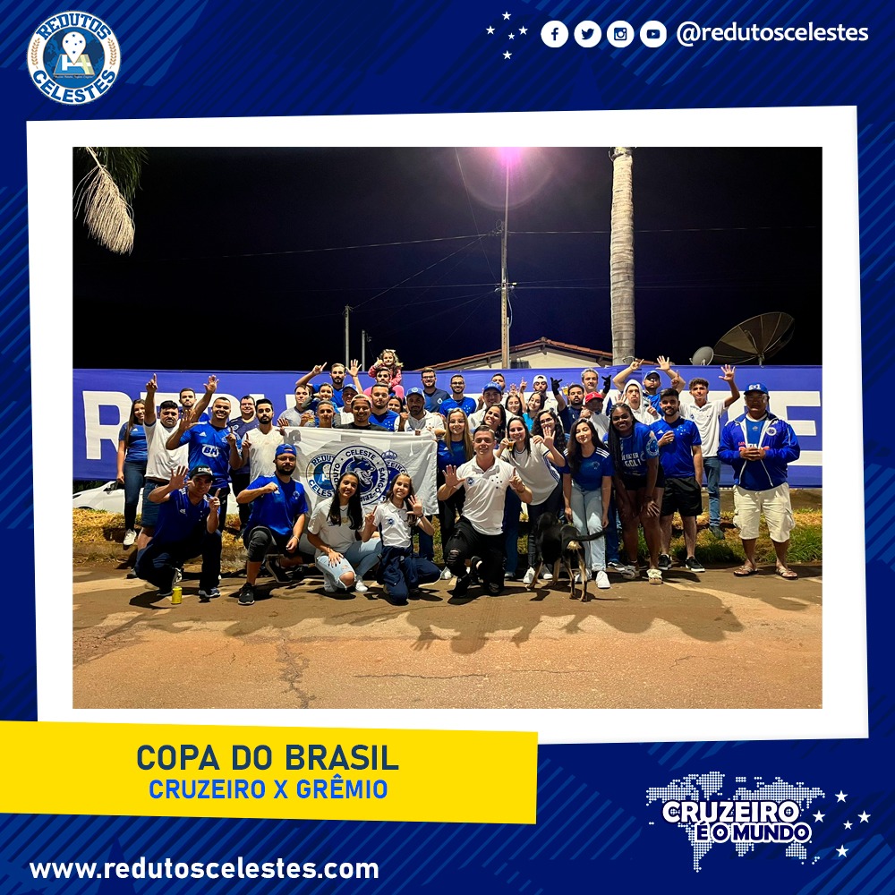 RedutosCelestes's tweet photo. O reduto @sango_zeiro se reuniu no jogo do @Cruzeiro contra o Grêmio/RS pelo segundo jogo das oitavas de final da copa do Brasil.

Redutos por amor, aonde for! #FechadoComoCruzeiro

#RedutosCelestes #Cruzeiro
#CopaDoBrasil2023 https://t.co/8neimvvHwt