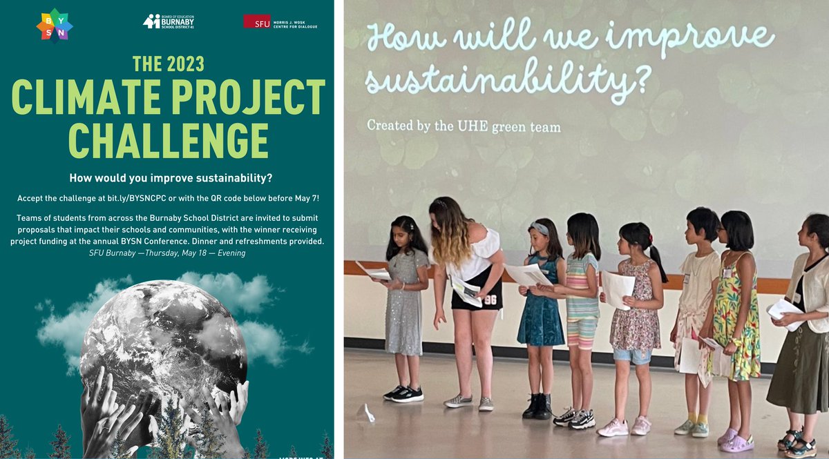 Learn about students' winning ideas to improve sustainability. They will put them into action with funds earned at the 1st-ever Climate Project Challenge – a partnership of the District's Burnaby Youth Sustainability Network, @SFU & #BurnabySchools. More: ow.ly/GsC650OCpQ3
