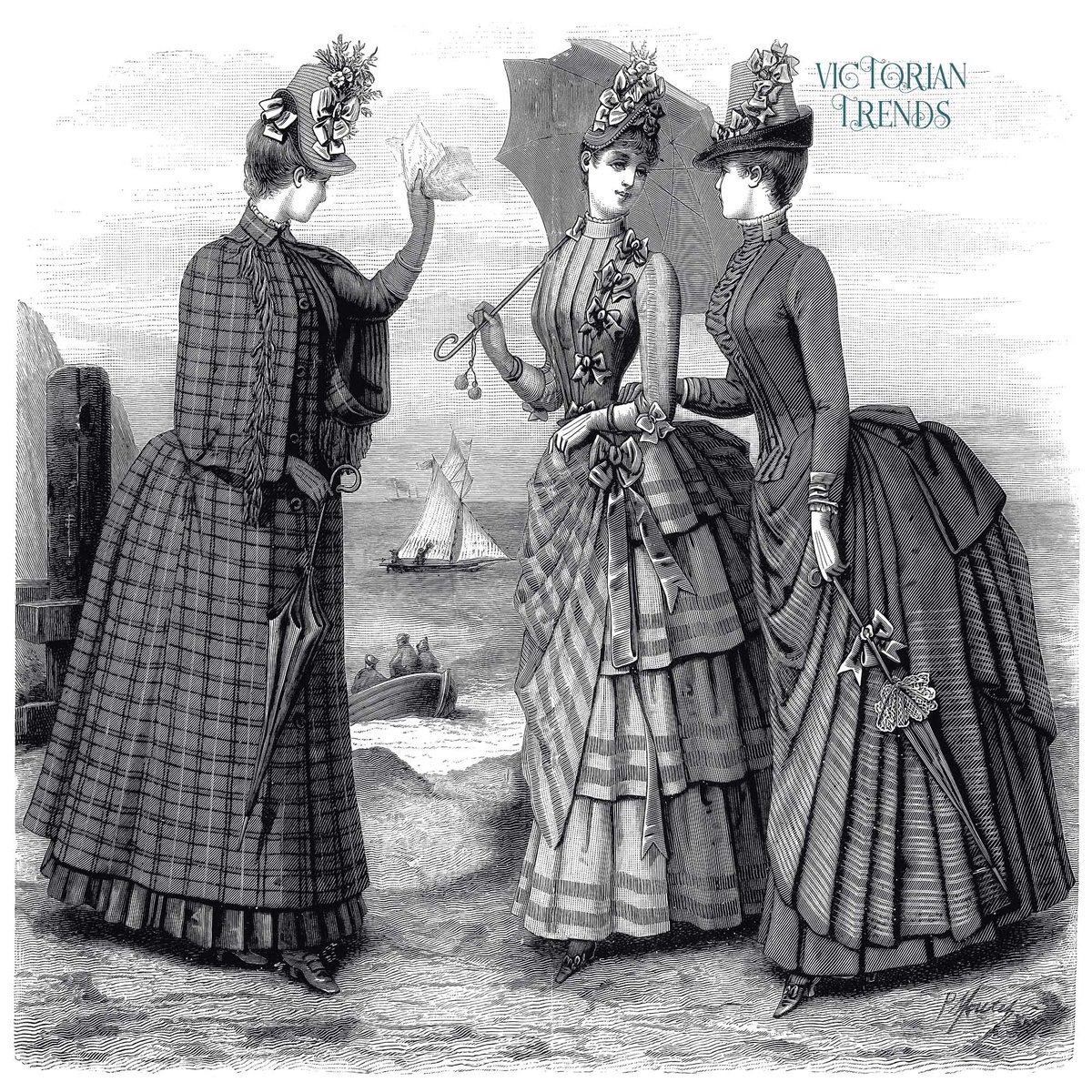 #Fashionhistory: Beachwear, 1886. 
|| #19thcenturyfashion #belleépoque #fashionillustration #frenchfashion #lamodeillustrée #victoriantrends #vintageart #vintageillustration