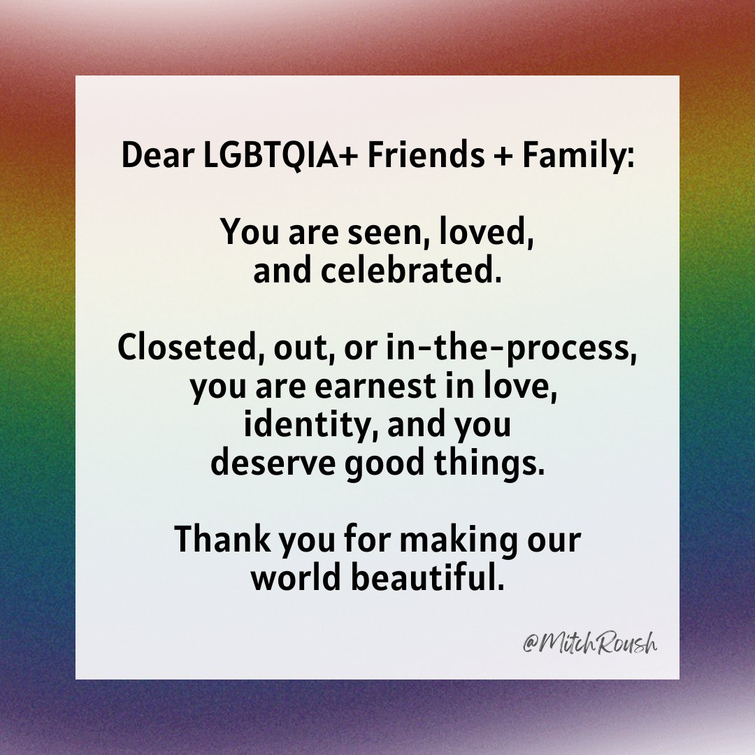 MitchRoush's tweet photo. You are seen, loved, and celebrated.
#PrideMonth 🌈 https://t.co/H040YiOkdE