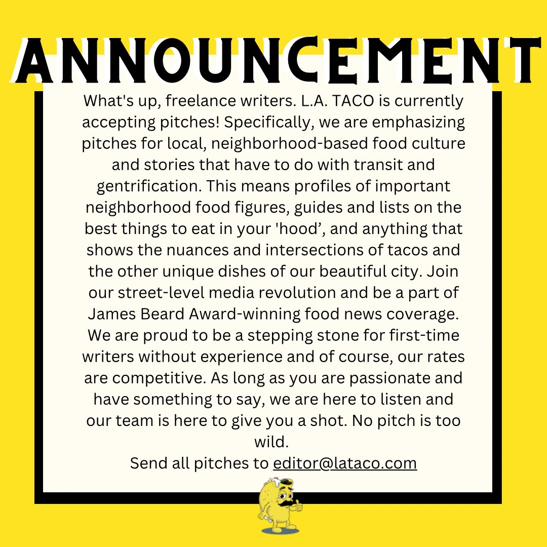 LATACO's tweet image. 🗣️ Calling all freelance writers 🗣️