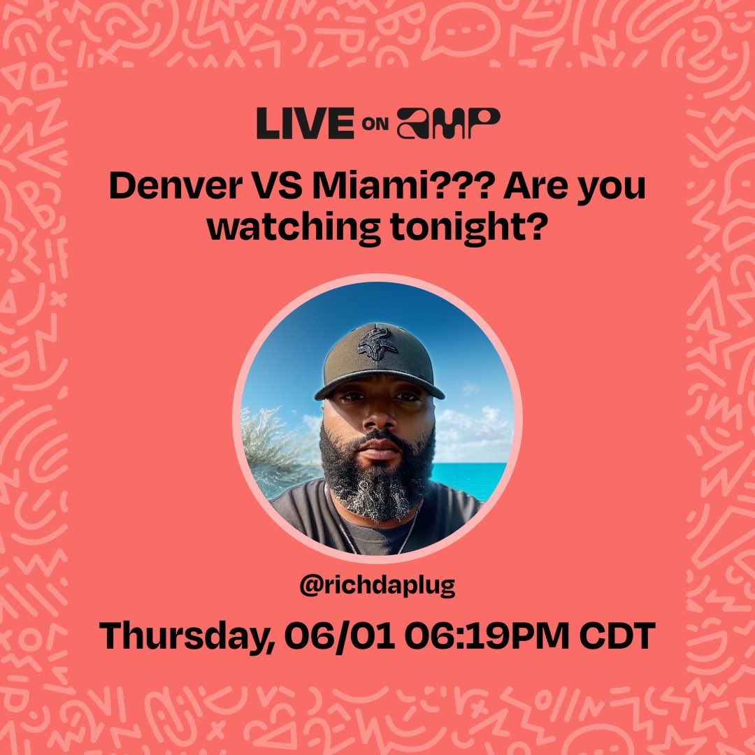 RichDaManager's tweet image. My Amp show, Denver VS Miami??? Are you watching tonight?, is live. Don't miss it! Tune in!
live.onamp.com/Wz0JAgmWhAb