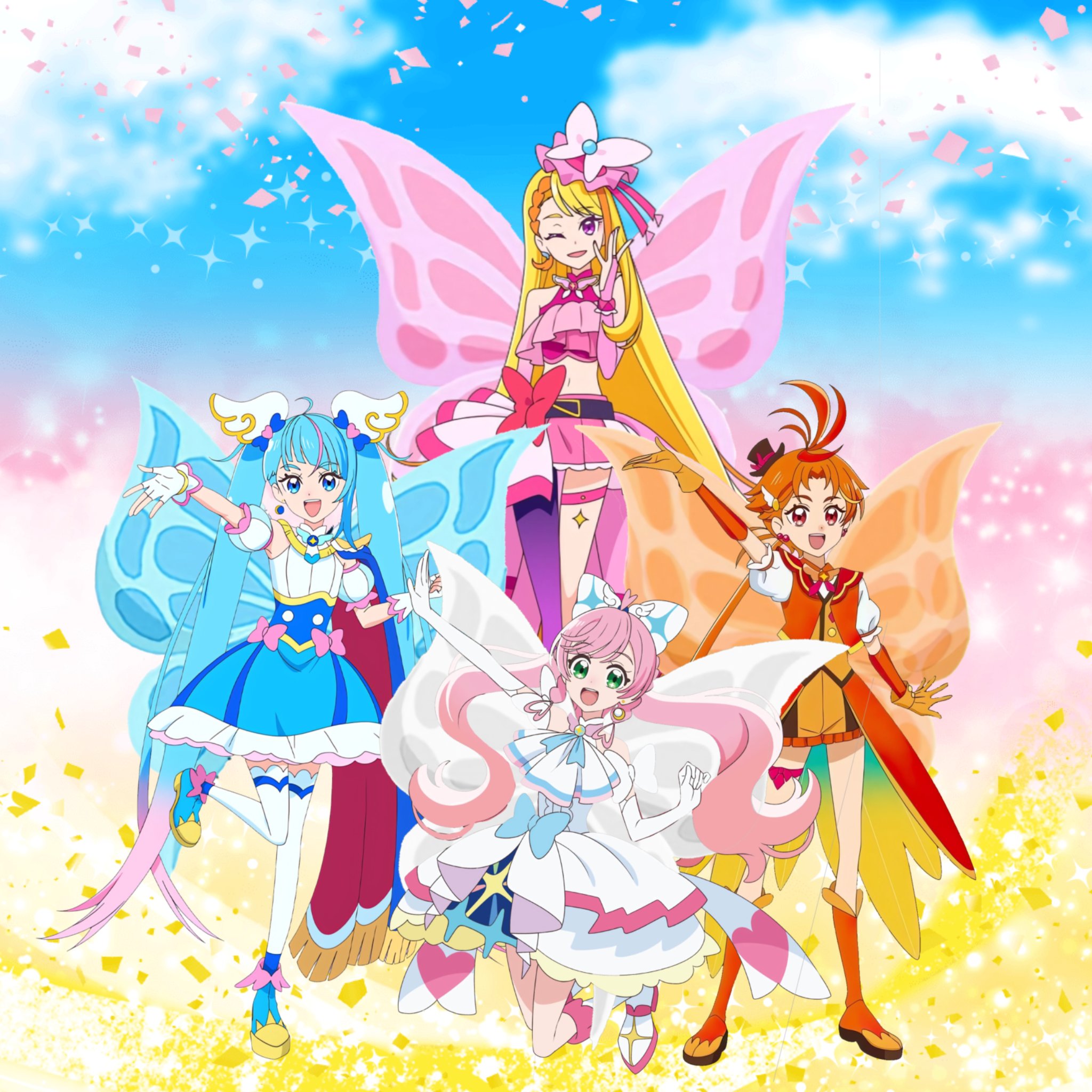 KuroYami on X: Hirogaru Sky Precure with Yes5 butterfly wings!   / X