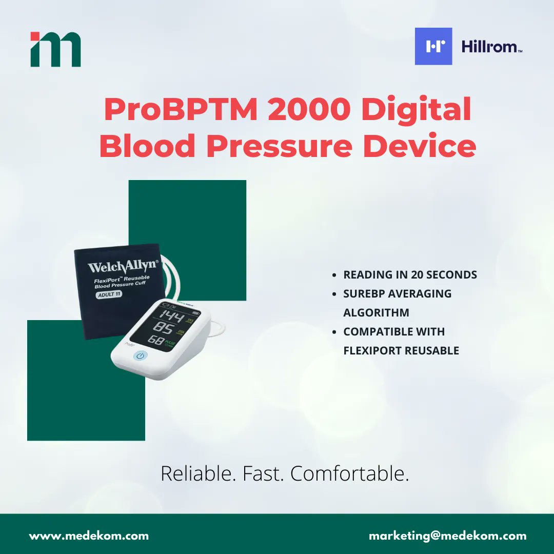medekom_company's tweet image. Welch Allyn New launched a Blood Pressure monitor with SureBP technology for the most accurate readings and FlexiPort compatibility for ease of the user. #Dssimage #inspiredbytechnology #scienceandtechnology #biotechnology #Bloodpressure #BPmachine #digitalBPmachine #cardiologist