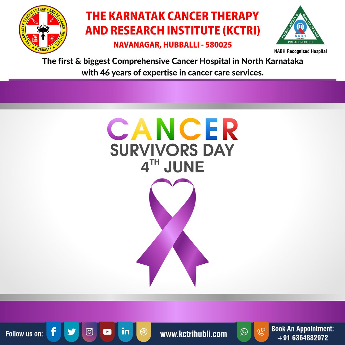 Sunday, June 4, 2023 – National Cancer Survivors Day

#cancersurvivor #cancerfighter #cancerwarrior #NationalCancerSurvivorsDay #cancerfree #cancersurvivors #breastcancersurvivors #nationalcancersurvivorsday #cancersurvivorship #cancersurvivorsday #kctrinavanagrhubballi