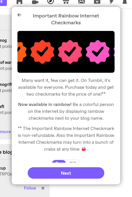 Edvorn's tweet photo. @je_somerton Meanwhile @tumblr  is over here just going "you know what? Fuck it. 2 for 1 deal, and in various COLORS!" https://t.co/PuJgyf470X