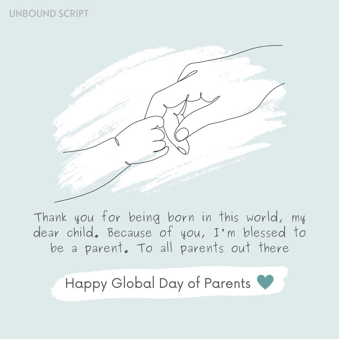 “To understand your parents' love, you must raise children yourself.”

#WeAreUnboundScript
#GlobalDayOfParents #parents #parentslove #parentslife #parentsbelike #parentsofinstagram #parentsweekend #parentshouse #parentsquad #parentsupport #love #parentstobe #parentsoftheyear