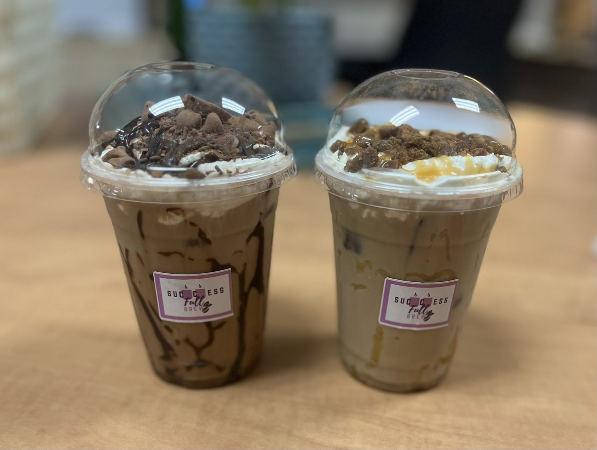 Who needs a major coffee chain when you have this in your building?! Loco for Cocoa and Caramel Crunch iced coffees! Next time you’re at HB, scan the QR code for SUCCESSful Brew, customize your drink or choose from those available and enjoy! So proud! <a href="/HMBSSBlizzards/">Harold M. Brathwaite</a> <a href="/gayle_lola/">Lola Gayle</a>