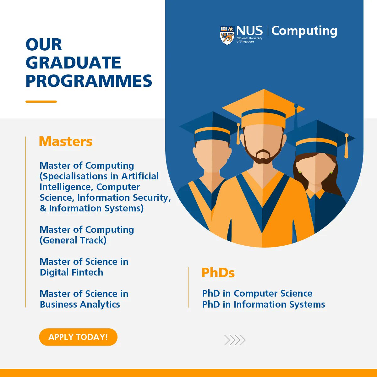NUSComputing's tweet image. Explore the future with #NUSComputing, Asia's top institute for tech! Ranked 6th worldwide, we lead in innovation and research. Join our info session on July 1, 2023, to discover our academic programs and scholarships. Register now: buff.ly/3LqPH4U #HigherEducation #Tech