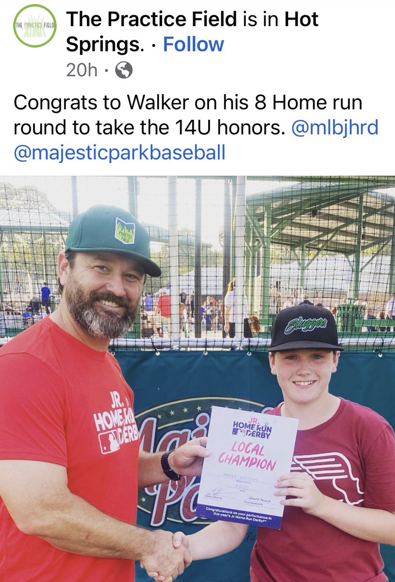 donniewhitten's tweet photo. Let’s go, Walker‼️⚾️
#thirdwhitten #localchamp
@walkerwhitten11
@MLBJrHRD @ThePracticeFld
@KBoBaseballGuru https://t.co/hPRWelvAyI
