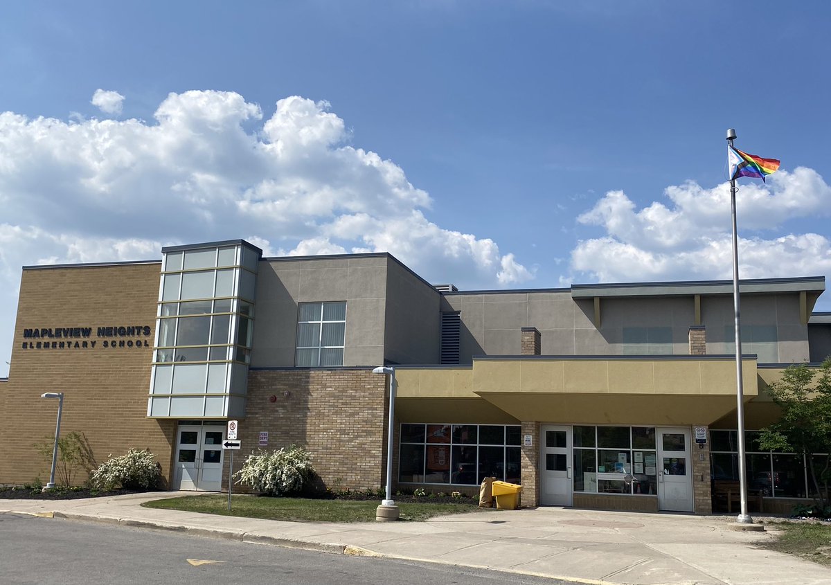 Pride Month has begun at Mapleview Heights. It makes me so happy to fly the progressive pride flag in front of our school. Thank you to <a href="/SCDSB_Schools/">Simcoe County District School Board</a> for making this happen. #PrideFlag <a href="/mapleviewhtshu1/">@mapleviewhtshusky</a> <a href="/LC_Simcoe/">Lisa Coffey</a> <a href="/SCDSB_Director/">John Dance</a>
