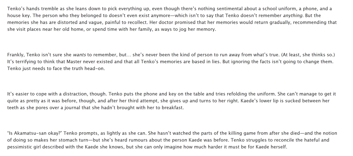 toxicpineapplex's tweet photo. finally got to post my fic for @V3PostgameZine !!!! an exploration of tenko pregame and postgame and a little brother who loves her :) please enjoy it and go check out leftovers now!

https://t.co/y29Lq3Iwfo https://t.co/2wt3xMJT3i