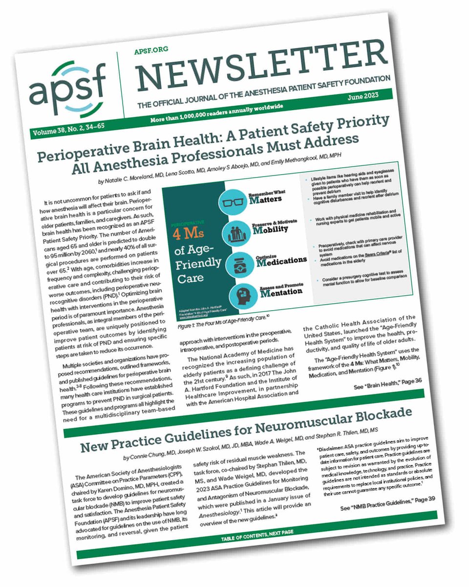 The June #APSFNewsletter is now LIVE! 

#patientsafety #anesthesia #operatingroom #surgery 

apsf.org/newsletter/jun…
