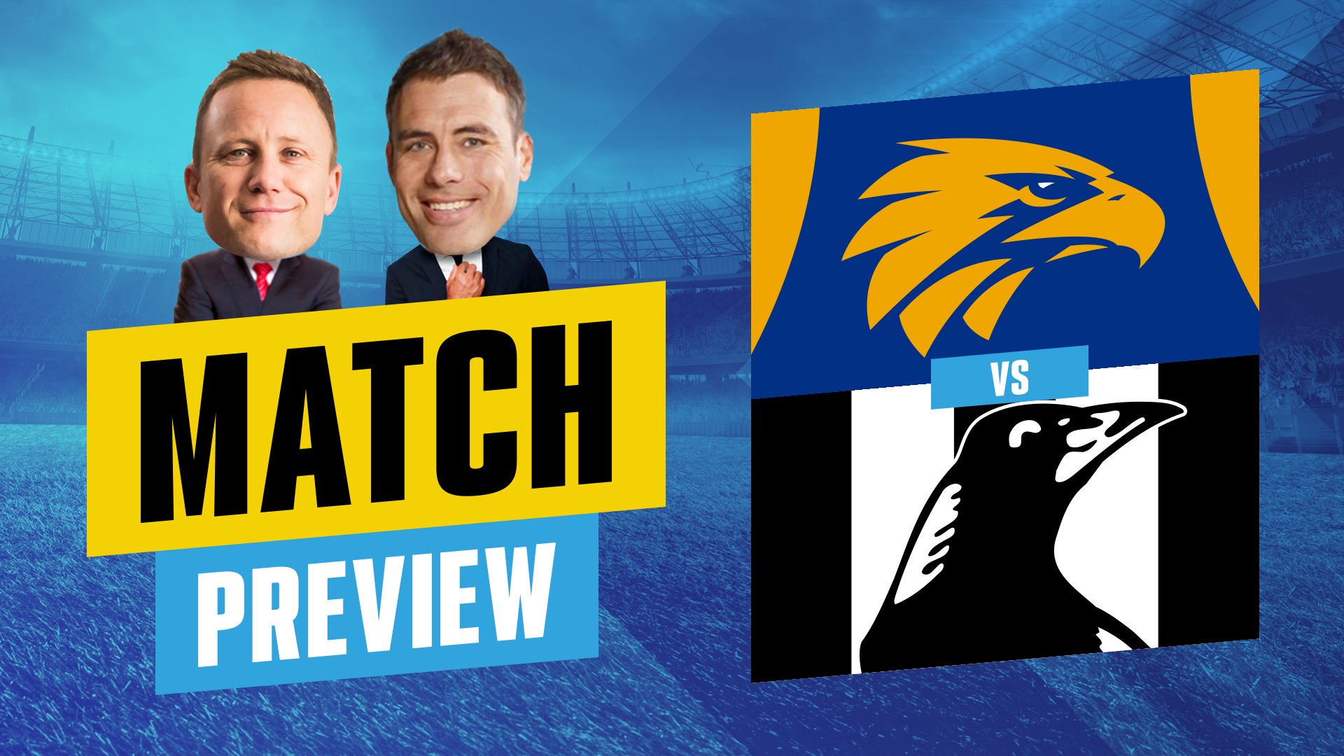 AFL on Twitter "A tough task for the Eagles against the ladder leading Pies. Browny and Richo