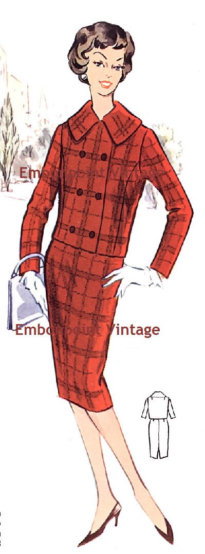 Plus Size (or any size) Vintage 1950s Suit Pattern - PDF - Pattern No 80 Vickie tuppu.net/2c197f70 #EmbonpointVintage #plussizevintage #Etsy #Pattern
