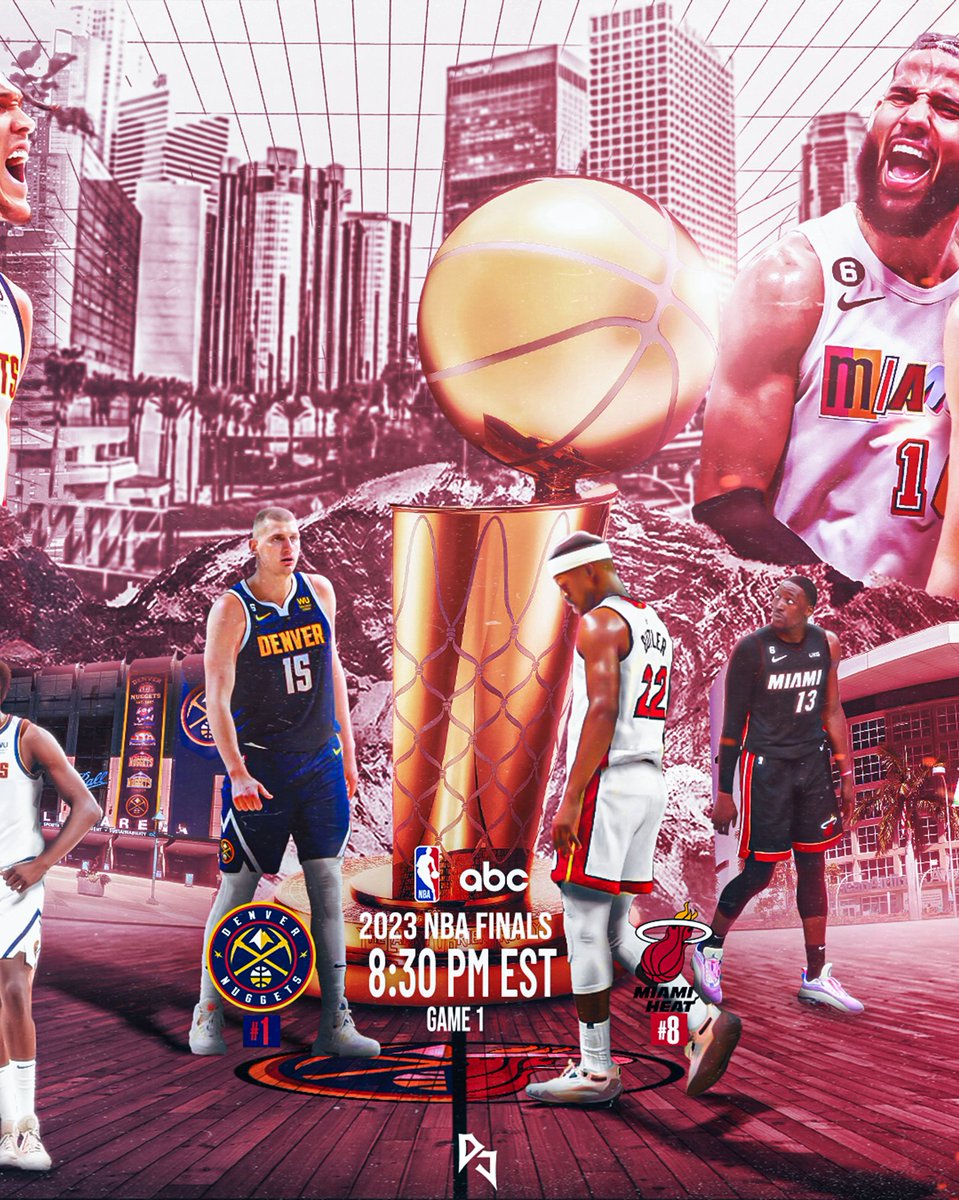 DezignedbyDJ's tweet photo. DENVER โ๏ธ VS MIAMI ๐ฅ
One will be crowned victorious ๐
โข
Made w/ @photoshop
โข
#NBA #nbaplayoffs #nbafinals #playoffs #basketball #sport #smsports #miamiheat #denvernuggets #HEATCulture #BringItIn #graphicdesign #graphicdesigner #graphicdesigncommunity #sportsdesign #posterizes https://t.co/iln8CMaQpY