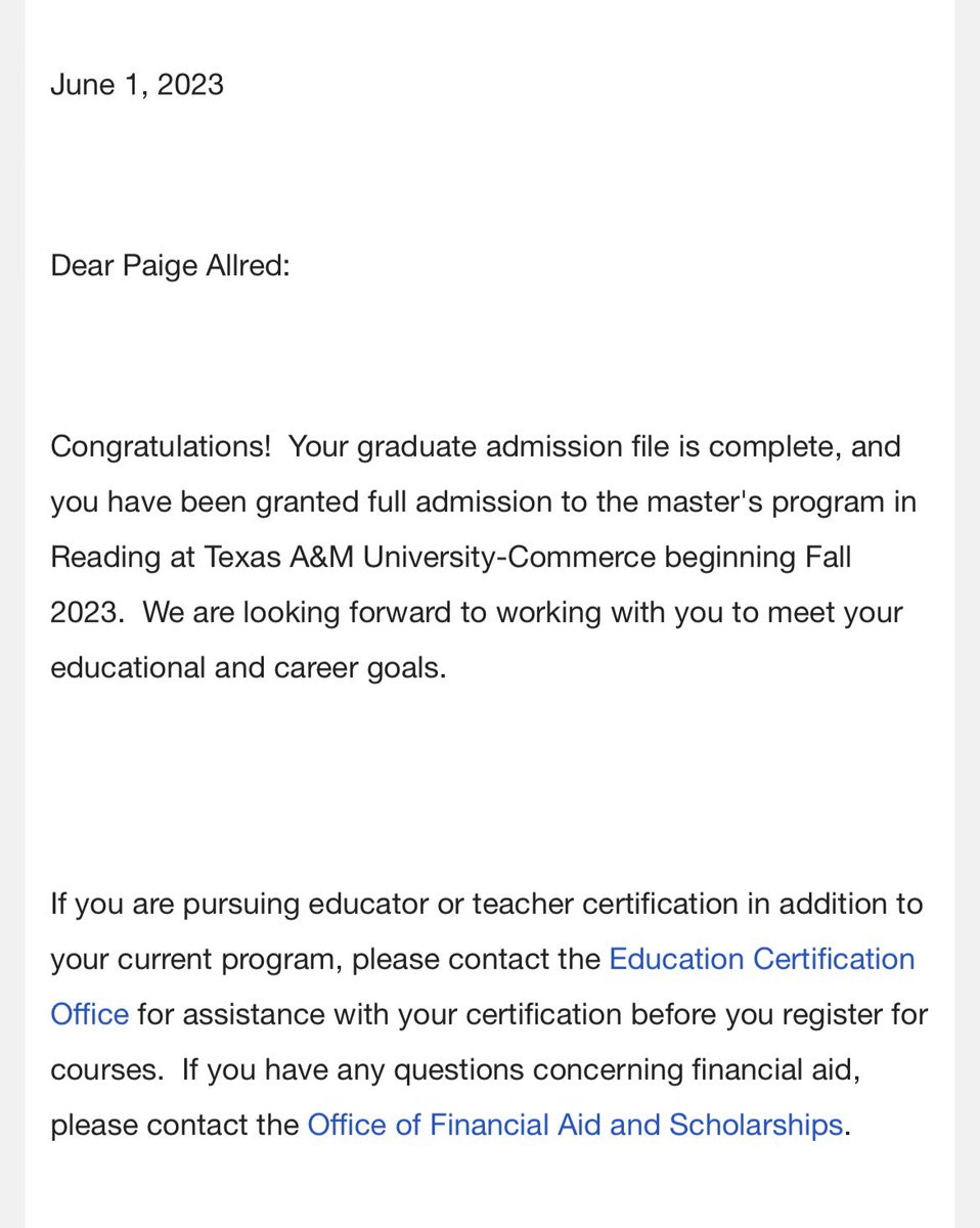 It’s officially OFFICIAL! 🥳 Paige Allred, MeD in Reading coming soon 🩵 #tamuc #almamater