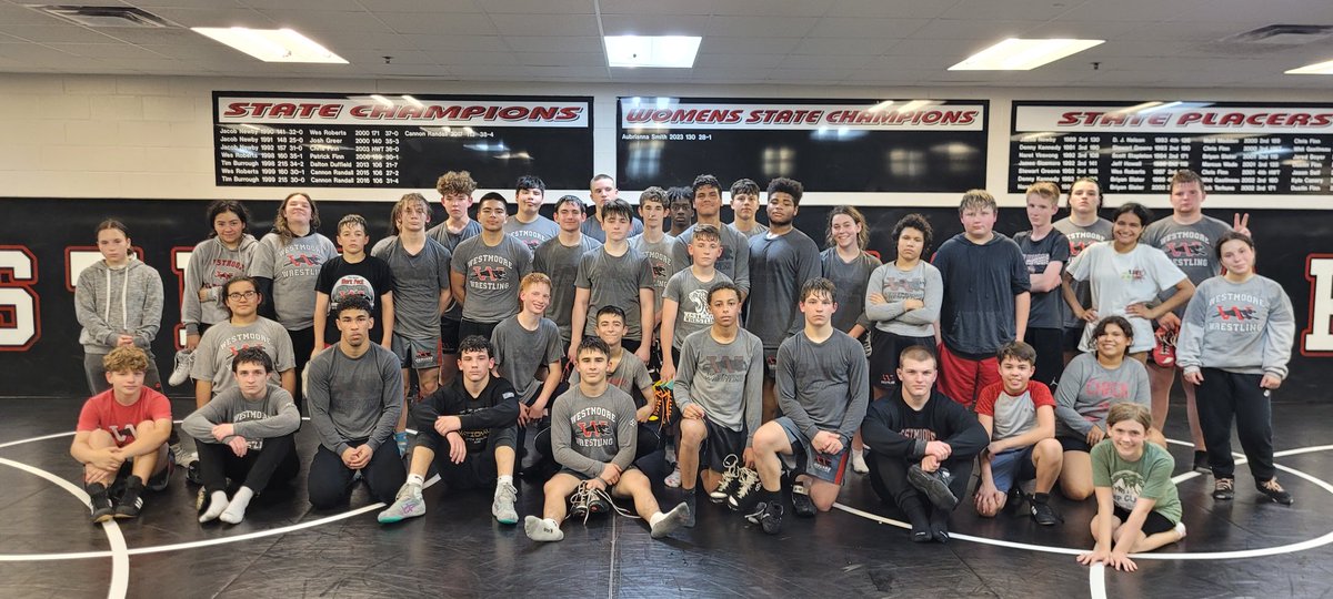 Another great group tonight for our <a href="/WestmooreWomen/">Westmoore Women's Wrestling</a> and <a href="/wrestlejags/">Westmoore Wrestling</a> . Great lift and great practice! Southern Plains, here we come! <a href="/WestmooreHS/">Westmoore High School</a> <a href="/whsjagathletics/">Westmoore Athletics</a> <a href="/o__wrestle/">Oklahoma Wrestling</a> @Owphotog <a href="/OKUSAwrestling/">OKUSA Wrestling</a> <a href="/DustinFinn74/">Dustin Finn</a> <a href="/bnmcgowan_/">Bryson McGowan</a> <a href="/OKCRTC/">OKC RTC</a>