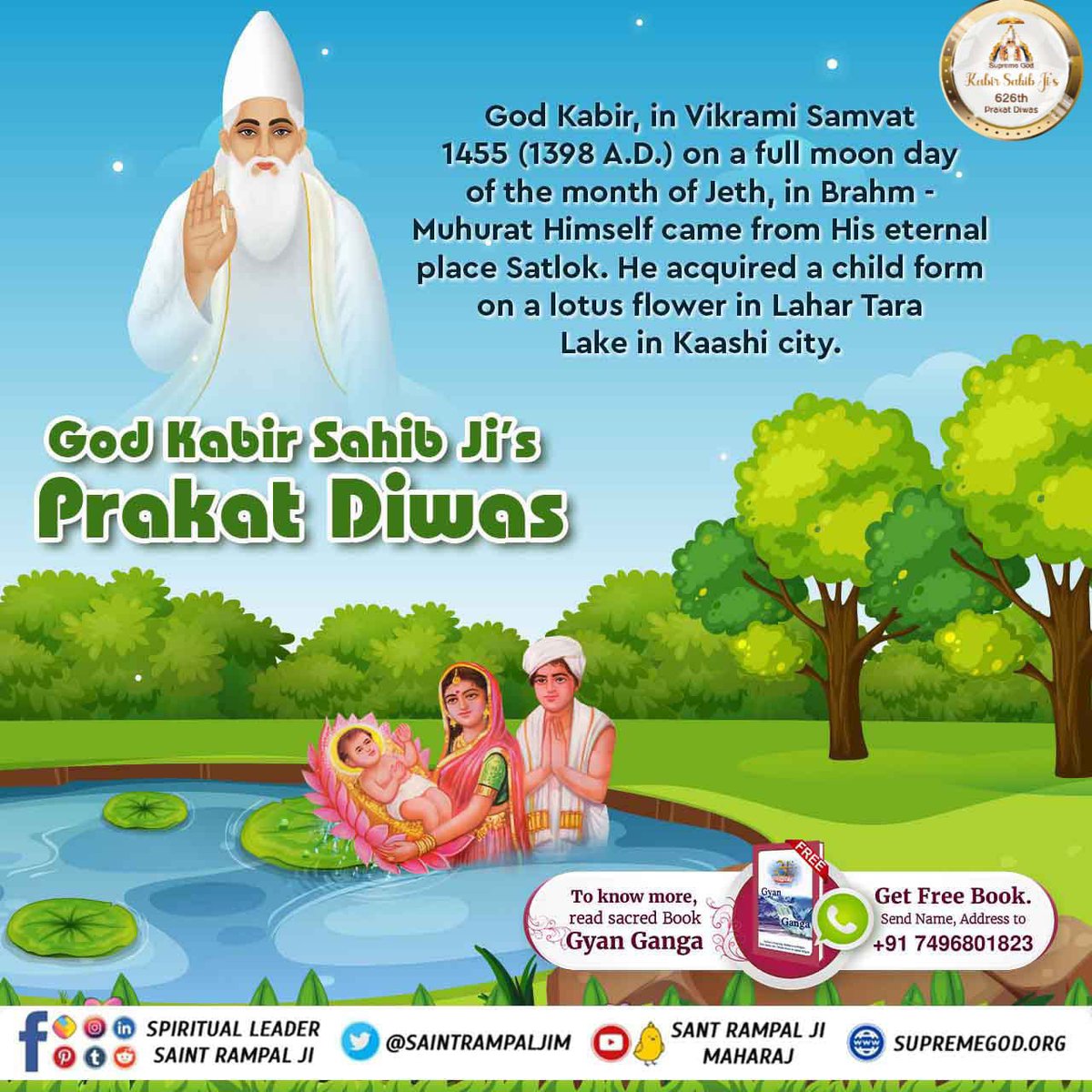 #AppearanceOfGodKabirInKalyug

ઋગ્વેદ મંડળ 9 સૂક્ત 1 મંત્ર 9માં પ્રમાણ છે કે જ્યારે પૂર્ણ પરમાત્મા શિશુ રૂપ ધારણ કરી પૃથ્વી પર આવે છે તો એનું પાલન પોષણ કુંવારી ગાયોથી થાય છે.

2 Days Left Kabir Prakat Diwas