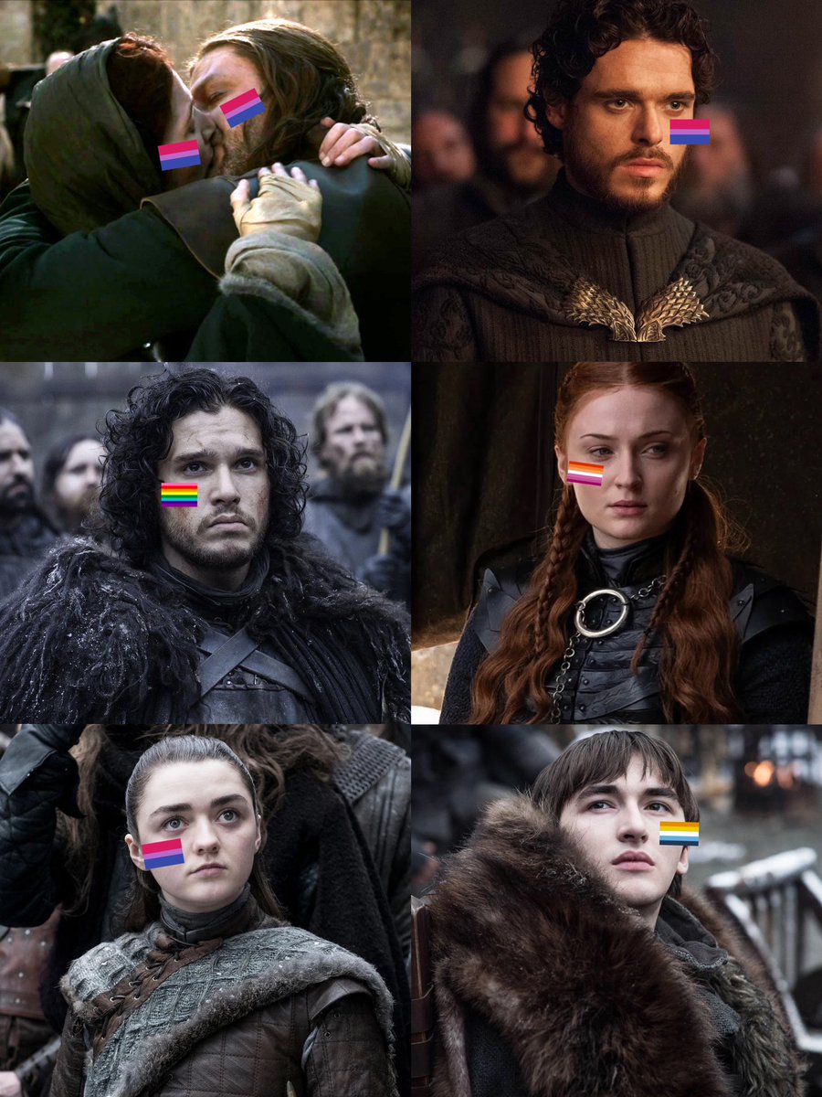 happy pride month guys! share your headcanons of the starks in the quotes / replies <33