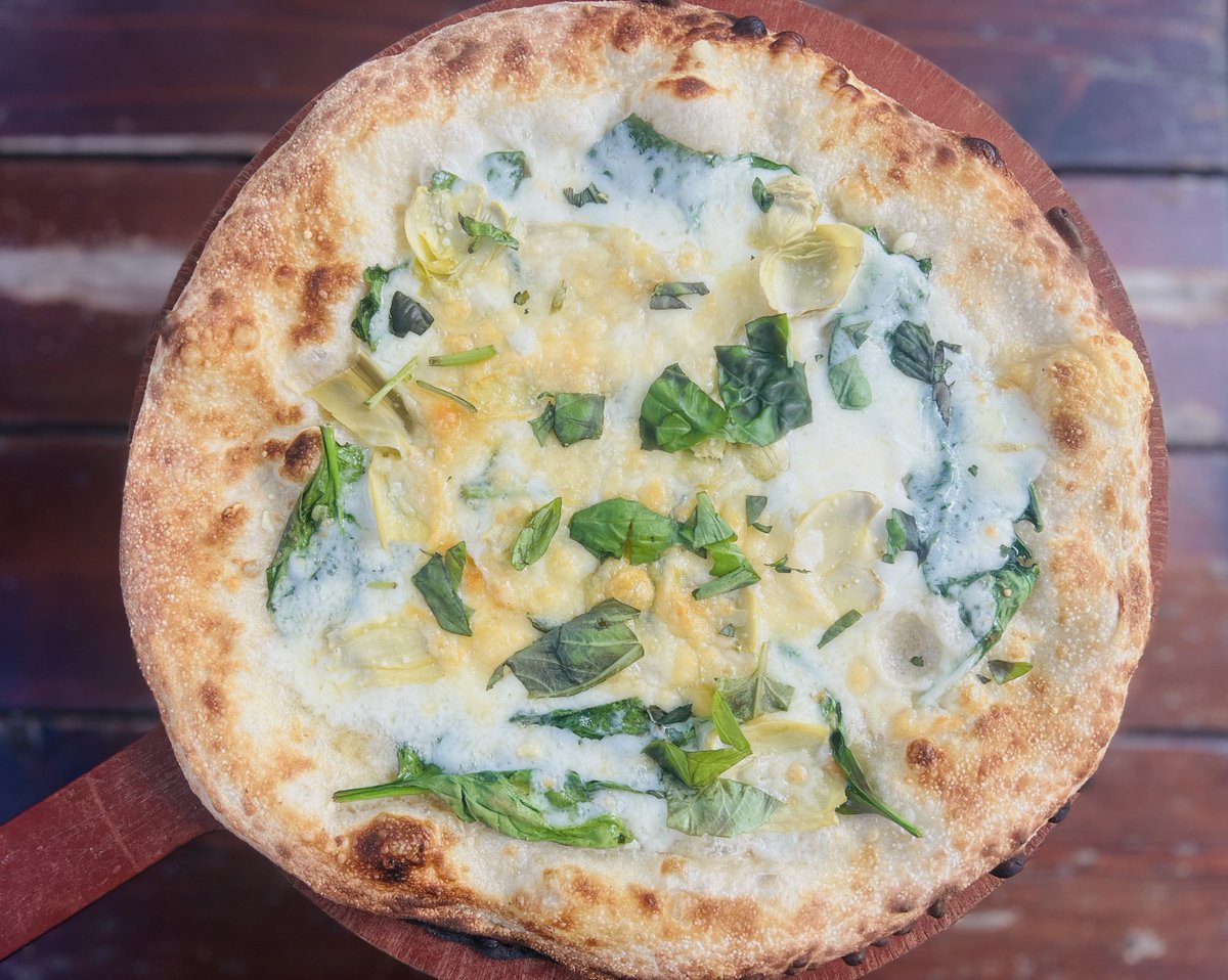 New Month, NEW Pizza of the Month!  June Pizza of the Month:  cream / garlic / spinach / mozzarella / artichoke hearts / parmesan @pizzeriapezzo #pezzo #pezzopizzeria #pizza #chicagostylepizza #deepdishpizza #pizzatoday #coalfiredpizza #eatlocal #localrestaurant #pizzaofthemonth