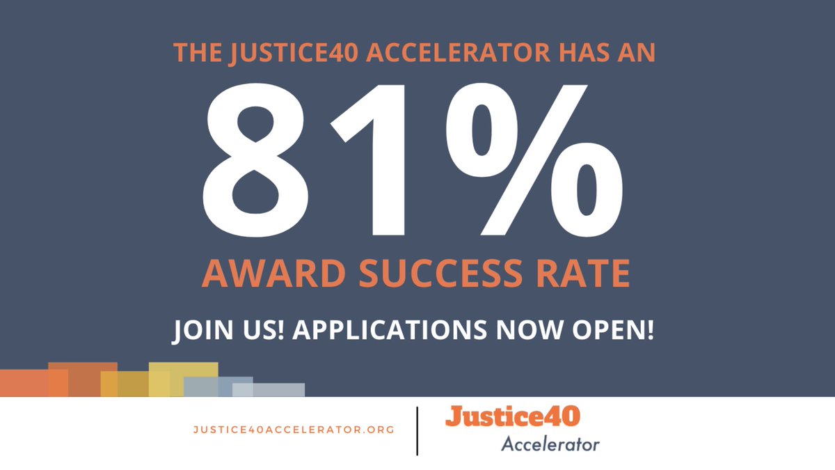 Holy guacamole! An 81% success rate in securing federal funds?!  Apply now ▶️ Justice40Accelerator.org

Friends in frontline orgs--I was on a team with Stacey Grant, a J40 Accelerator navigator, who played a big role in securing a big EPA EJ grant for BIG (Blacks in Green) + team