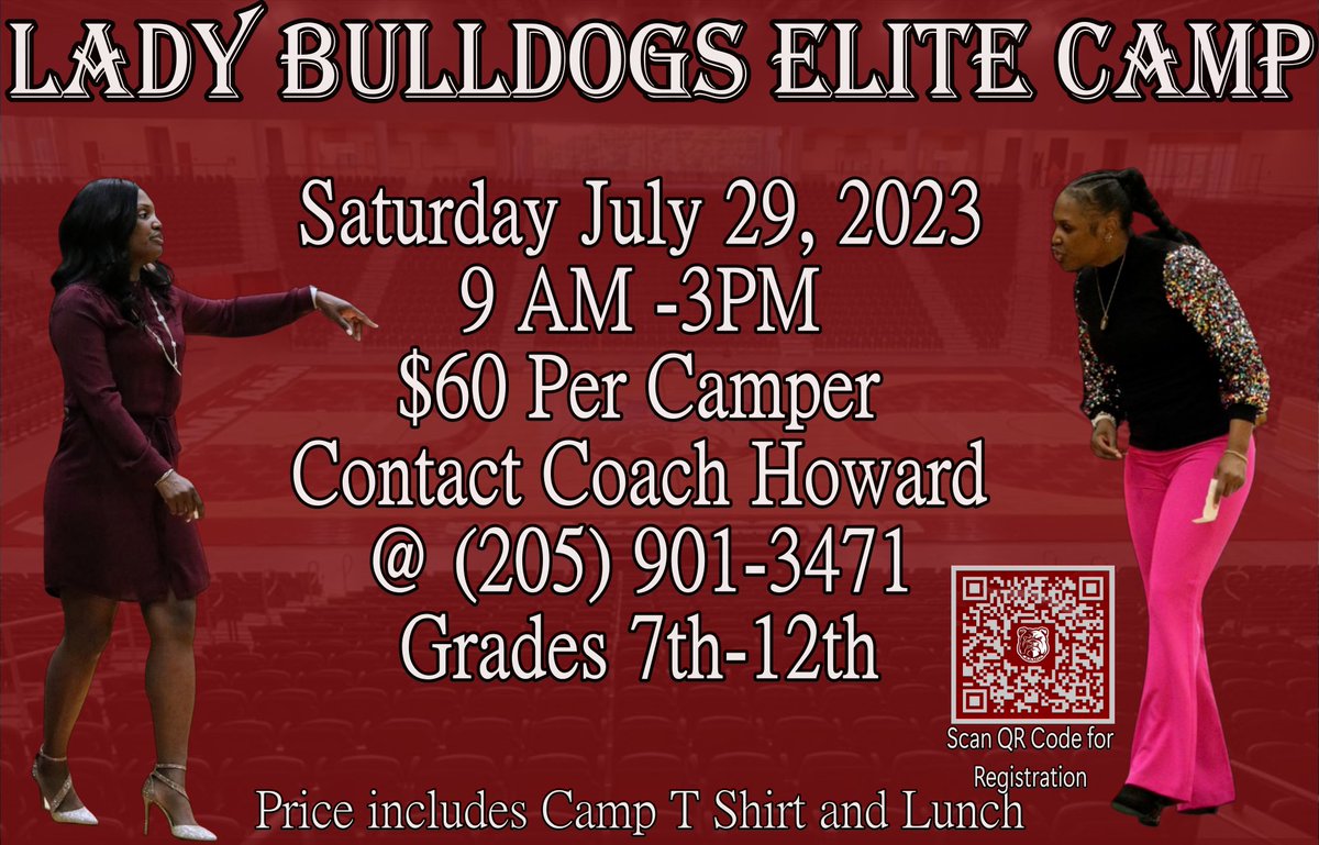 Elite camp dates come show us what you got. Contact Coach Howard for more information. Scan QR code for registration!