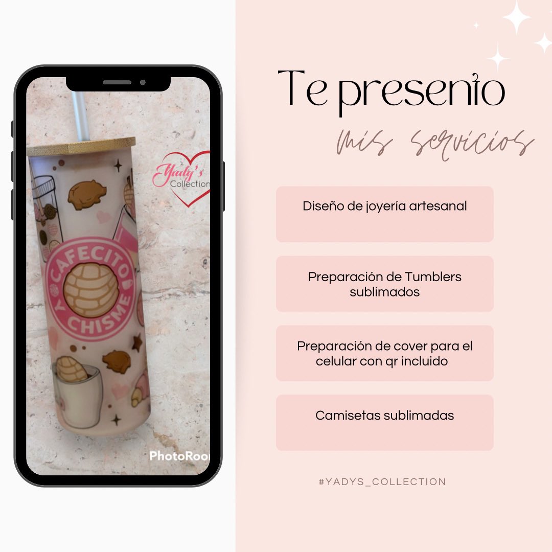 CollectionYady's tweet photo. Te presento mis servicios…

#fyp #foryou #foryoupage #viral #viral2023 #style #handmade #SmallBusiness #sublimation #tumbler #jewelry #yadys_collection @yadytous @CollectionYady 
❤️ https://t.co/Mi8O05TO41
