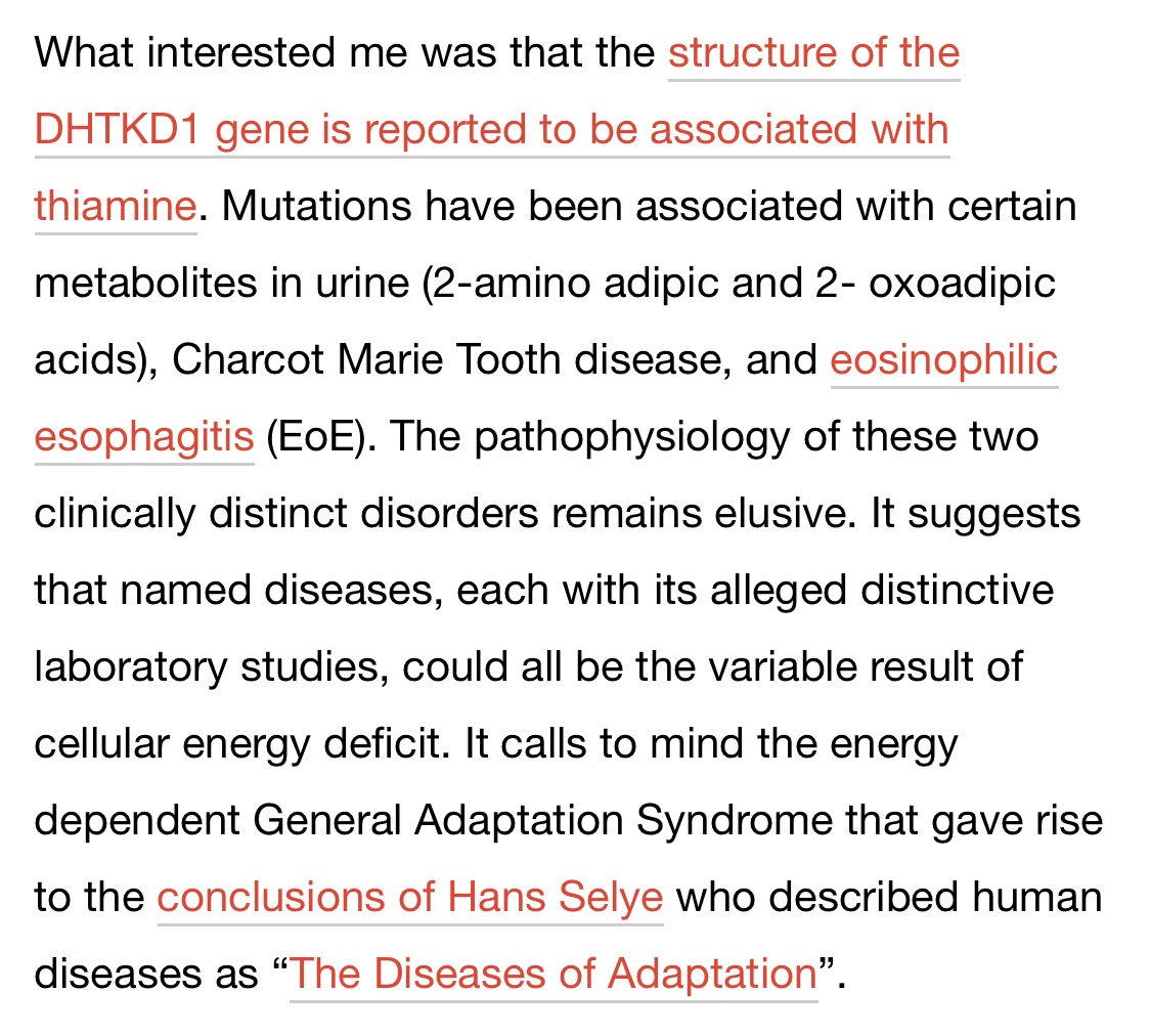 Also discusses the #DHTKD1 gene and #CharcotMarieTooth #eosinophilicesophagitis #EoE 
#thiaminedeficiency