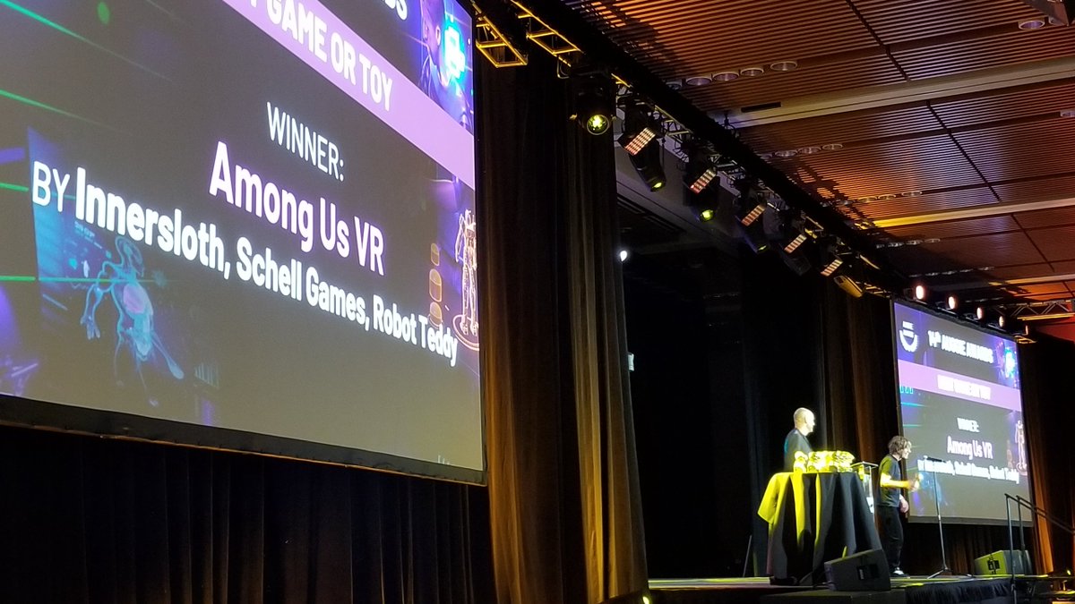 #AmongUS VR wins the best Game/Toy #AuggieAwards trophy
 
#AWE2023 #VirtualReality
